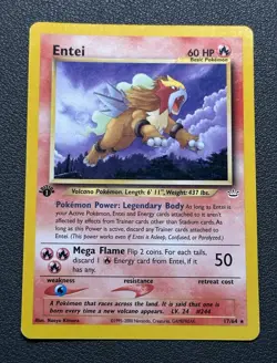 Nintendo Pokemon TCG Entei 17/64 Neo Revelation 1st Ed Rare Eng 60HP 1st edition - Image 1