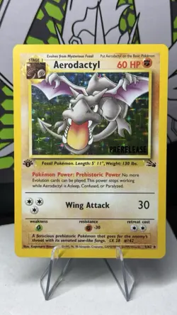 Aerodactyl - 1/62 - Prerelease 1st Edition - LP - Pokemon TCG - Holo - 1999 - Image 1
