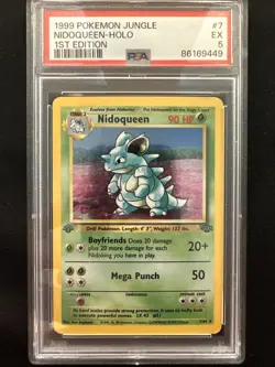Pokemon Nidoqueen TCG Jungle Holo Card 7/64 1st Edition Holo Rare - Image 1