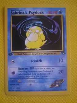 Pokemon TCG Sabrina’s Psyduck 99/132 1st Edition Gym Challenge Common WOTC - Image 1