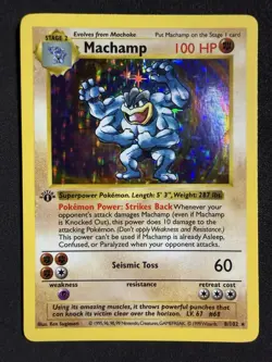 Pokemon TCG Machamp Holo Rare 1st Edition Shadowless 8/102 NM💎 - Image 1