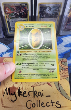 Pokemon TCG Kakuna Base Set 1st Edition Shadowless 33/102 Uncommon LP/MP - Image 2
