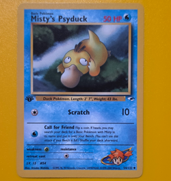 Wizards of the Coast Pokemon TCG 1st Edition Misty’s Psyduck 54/132 Regular 50HP - Image 1