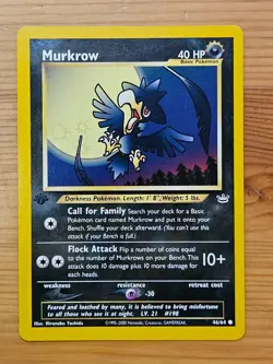 Pokemon TCG Murkrow Neo Revelation 46/64 1st Edition LP WOTC. - Image 1