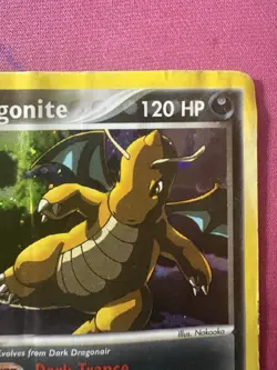 Dark Dragonite 15/109 Pokemon Card EX Team Rocket Returns Holo Rare damaged - Image 3