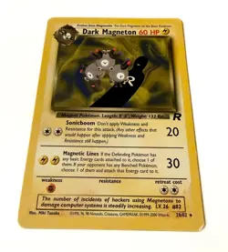 Dark Magneton 28/82 Team Rocket Pokemon Card WOTC Rare Non Holo MP Vintage - Image 2