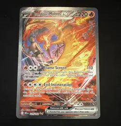 Pokemon TCG Team Rocket’s Moltres ex 229/182 SV10 SIR Holo EN 220HP - Image 1