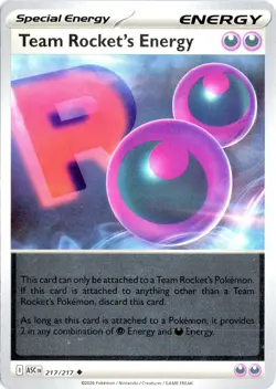 Team Rocket's Energy 217/217 Uncommon Ascended Heroes Pokemon Reverse Holo NM - Image 1