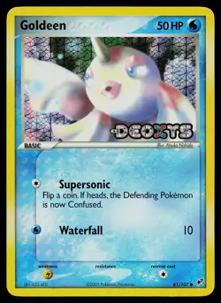 Pokemon Card - Goldeen Deoxys 61/107 Reverse Holo Stamped - Image 1