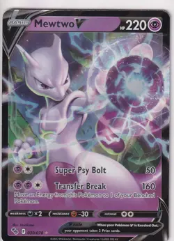 2022 Pokemon GO Mewtwo V 030/078 Ultra Rare Holo English - Image 1