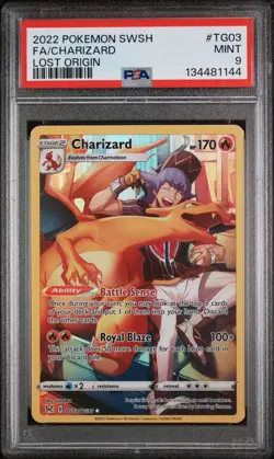 Pokemon PSA 9 Charizard TG03/TG30 Lost Origin Trainer Gallery Holo - Image 2