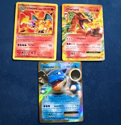 Pokemon TCG Evolutions Charizard x2 & Blastoise EX Holo Lot 3 English 2016 - Image 1