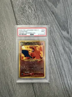 Pokemon Charizard Neo 2 #006 Promo Japanese 2000 Reverse Holo TCG PSA 9 - Image 1