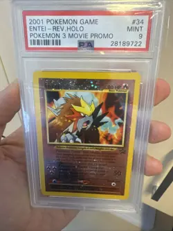 PSA 9 Entei Reverse Holo #34 Pokemon 3 Movie Promo 2001 Pokemon Card - Image 1