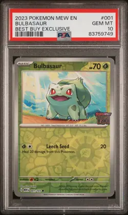 Bulbasaur 001/165 -- PSA 10 -- Pokemon Best Buy Exclusive 151 Stamped Rev. Holo - Image 1