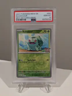Bulbasaur 001/165 -- PSA 10 -- Pokemon Best Buy Exclusive 151 Stamped Rev. Holo - Image 3