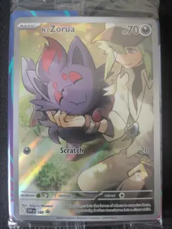 Pokemon TCG N's Zorua 189 Journey Together Promo Card in Near Mint Condition - Image 1