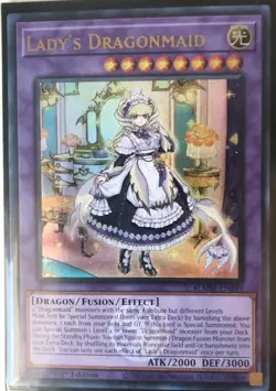 Yu-Gi-Oh! TCG Lady's Dragonmaid BLMM-EN049 Ultra Rare 1st Edition Near Mint - Image 1