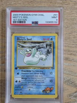 2000 Pokemon Gym Challenge 1st Edition Misty's Seel 91/132 PSA 9 Mint - Image 1