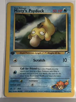 Pokemon TCG Misty's Psyduck 1st Edition Gym Heroes Common Card 54/132 NM/LP - Image 1