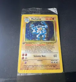 FACTORY SEALED MACHAMP 1st edition 8/102 Holo Pokemon Card - Image 1