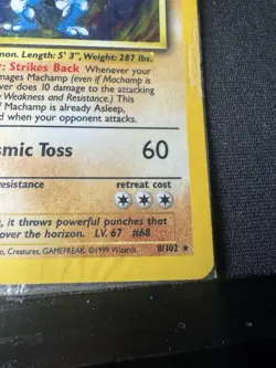 FACTORY SEALED MACHAMP 1st edition 8/102 Holo Pokemon Card - Image 3