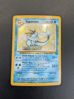 Pokemon TCG Vaporeon Holo Rare Jungle Card 12/64 MP Condition (slight bend) - Image 4
