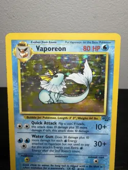 Pokemon TCG Vaporeon Holo Rare Card Jungle, 12/64, Vintage Moderately Played - Image 2