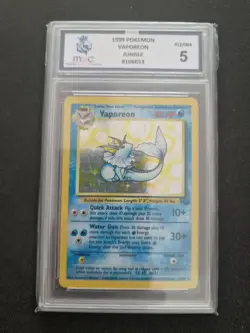 Pokemon TCG Vaporeon Jungle 12/64 Holo Graded MGC 5 Rare Card Slab - Image 1