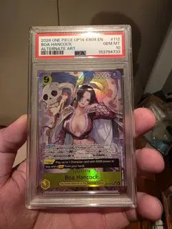 One Piece TCG The Azure Sea's Seven Boa Hancock OP14-112 SR Alt Art PSA 10 - Image 1