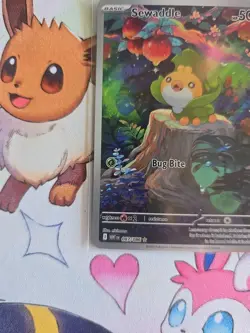 Pokemon TCG Sewaddle Card 87/86 SV White Flare Holo - Image 5