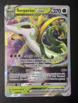Pokemon TCG Serperior VSTAR Silver Tempest Holo Ultra Rare Card 008/195 - Image 1