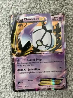 Pokemon TCG Chandelure EX Legendary Treasures Holo Rare Card 77/113 LP Condition - Image 1