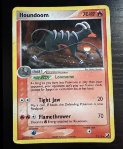 Pokemon TCG Houndoom Unseen Forces Holo Card 7/115 Rare MP SWIRL - Image 1