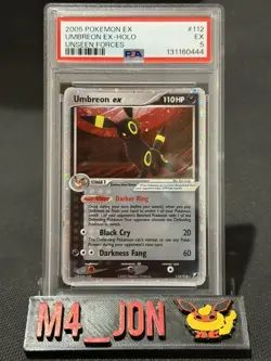 2005 Pokemon Umbreon EX Holo Unseen Forces 112/115 PSA 5 excellent - Image 1