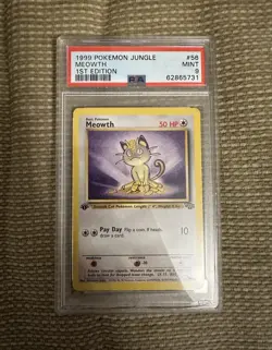 PSA 9 1999 Pokemon Jungle 1st Edition 3-Card Lot Meowth, Spearow and Rhyhorn - Image 1