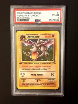 Aerodactyl (1) Holo Rare Fossil 1st Edition 01/62 NM PSA 6 - Image 1