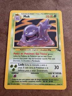 Pokemon Card - Unlimited Edition Spanish Muk Holo Rare 13/62 Fossil NM - Image 1