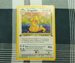 Pokemon Dragonite 1st Edition Holo Rare Card 4/62 Fossil - Image 4
