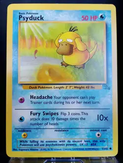 Pokemon Psyduck 53/62 Fossil Edition WOTC Vintage EN - Image 1