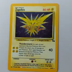 The Pokemon Company Pokemon TCG Zapdos 15/62 Fossil Holo Rare Unlimited EN 1999 - Image 1