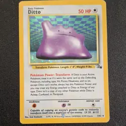Wizards of the Coast Pokemon TCG Ditto 3/62 Fossil Holo Rare Eng 50HP 1999 - Image 1
