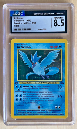 Pokemon Fossil 1st Edition Articuno Holo 2/62 CGC Graded 8.5 - Image 1