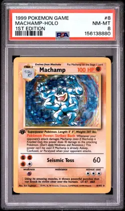 1999 POKEMON GAME | 1ST EDITION MACHAMP-HOLO 8 - Image 1