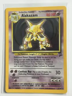 Pokemon Alakazam TCG Holo Card 1/130 Base Set 2 Unlimited Holo Rare - Image 1
