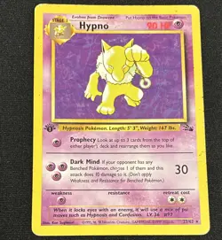 Damaged WOTC Pokemon TCG Fossil 1999 1st Ed Hypno 23/62 Rare - Image 1