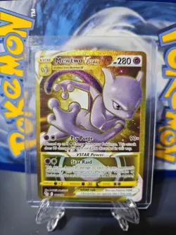 Pokemon Mewtwo VSTAR 086/078 Pokemon GO Gold Secret Rare Full Art Holo - Image 1