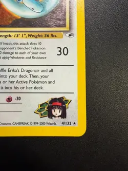 Pokemon TCG Erika's Dragonair Gym Heroes 4/132 Holo Unlimited Rare LP/MP - Image 4