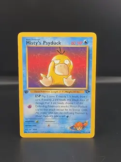 Pokemon Misty's Psyduck 90/132 Gym Heroes Unlimited LP Vintage WOTC Card - Image 2