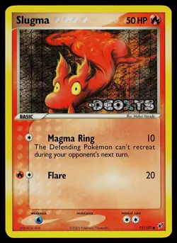 Pokemon Card - Slugma Deoxys 75/107 Reverse Holo Stamped - Image 1